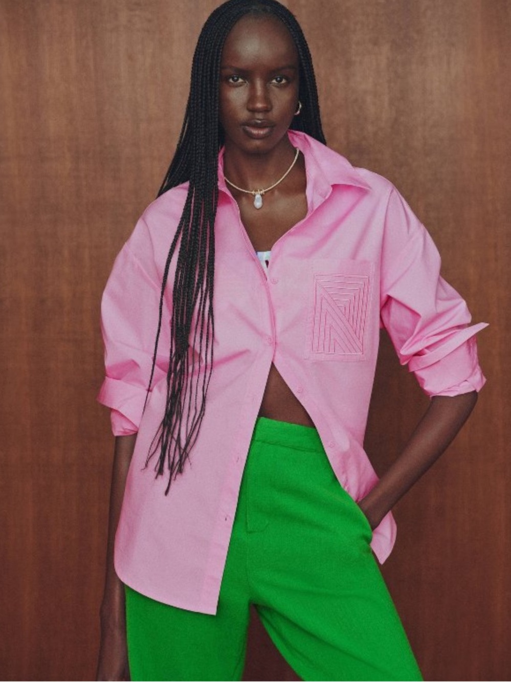 NWT Rosie Assoulin x Target Pink Button-Down Shirt Medium